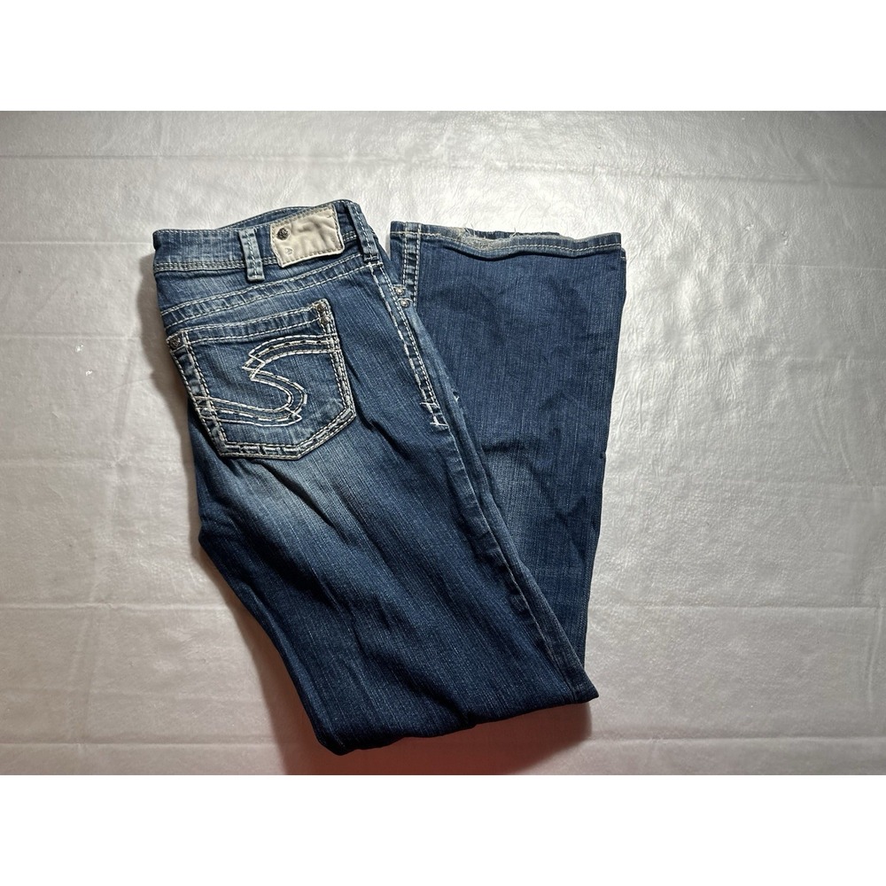 Silver Suki Surplus Women's 29x32** Dark Blue Jeans Thick Stitch